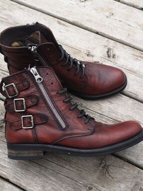 Felmini burgundy leather ankle boots